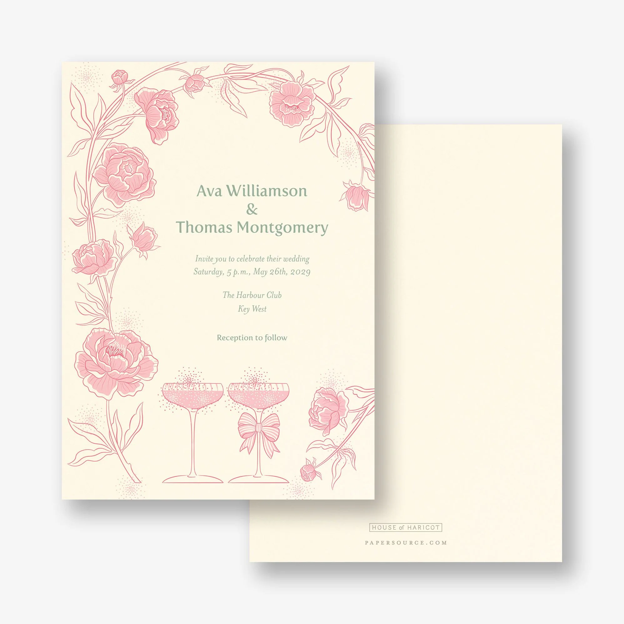 Champagne Glasses Wedding Invitation - Image 5