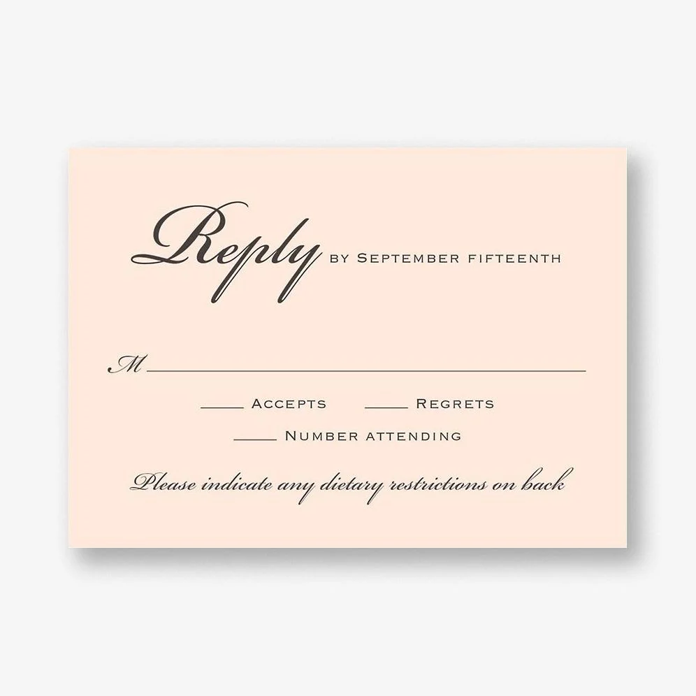 Chandelier Quinceañera Response Card
