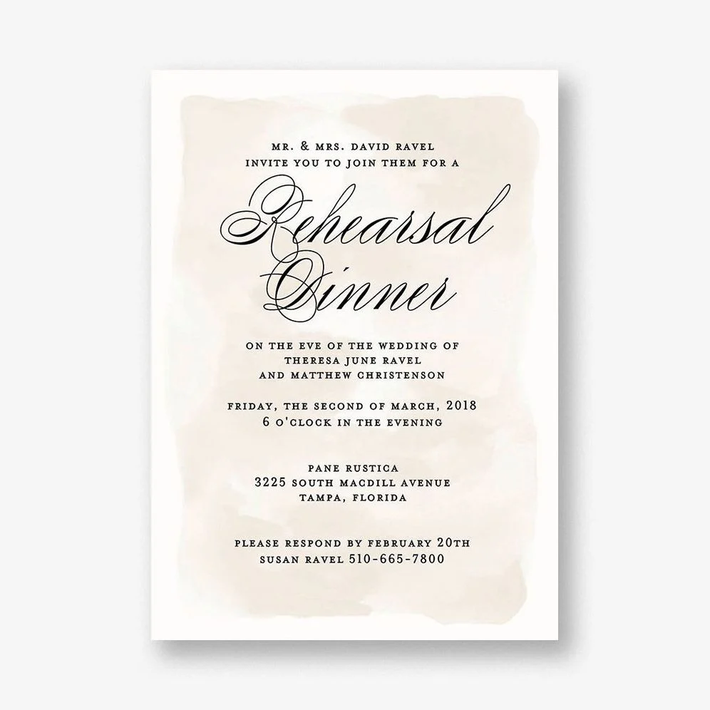 Chateau Rehearsal Dinner Invitation