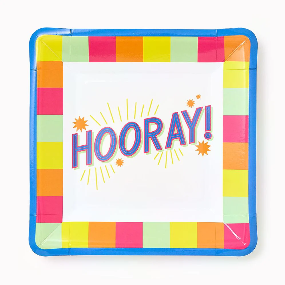 Checkered Hooray Small Plate Set of 10