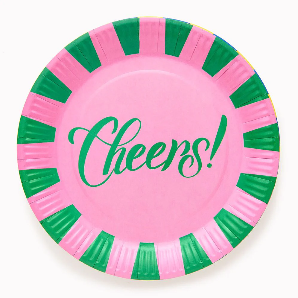 Cheers Stripe Plates