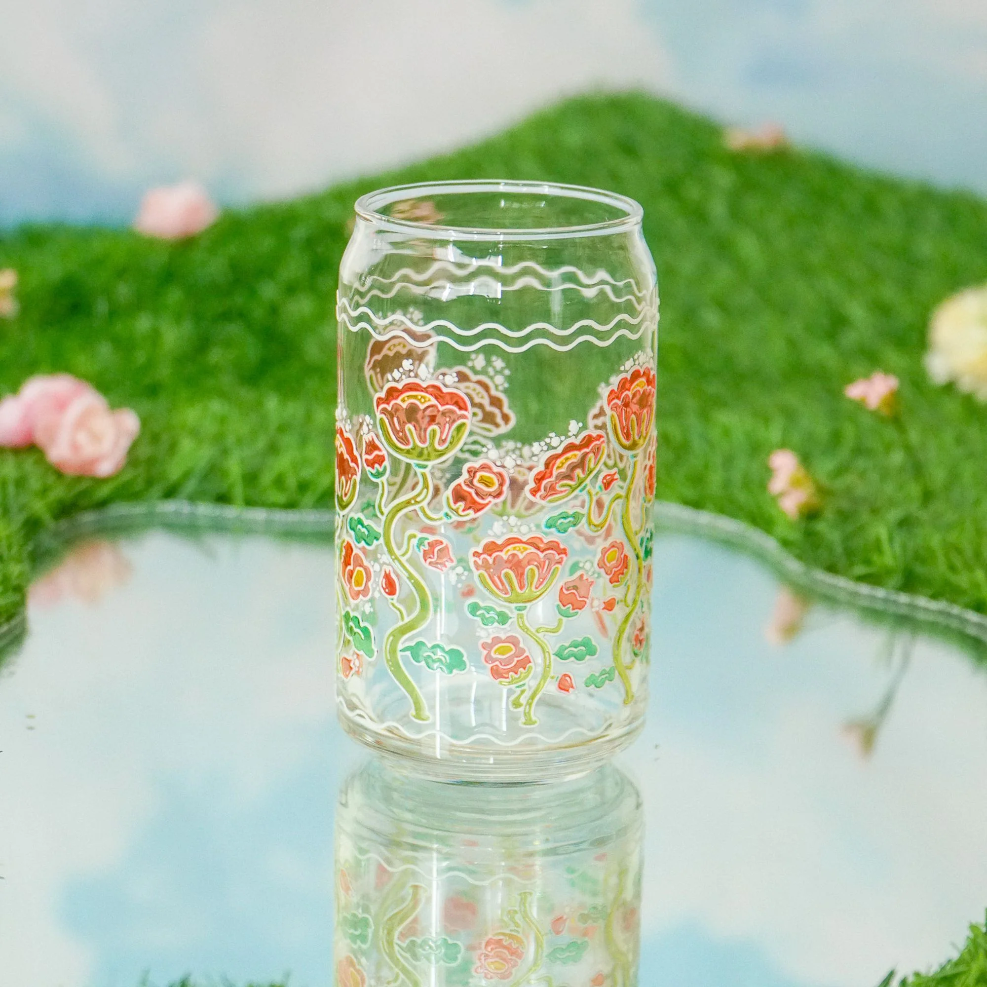 Cheerware Pretty Poppy 16oz Stained Glass Cup - Image 3