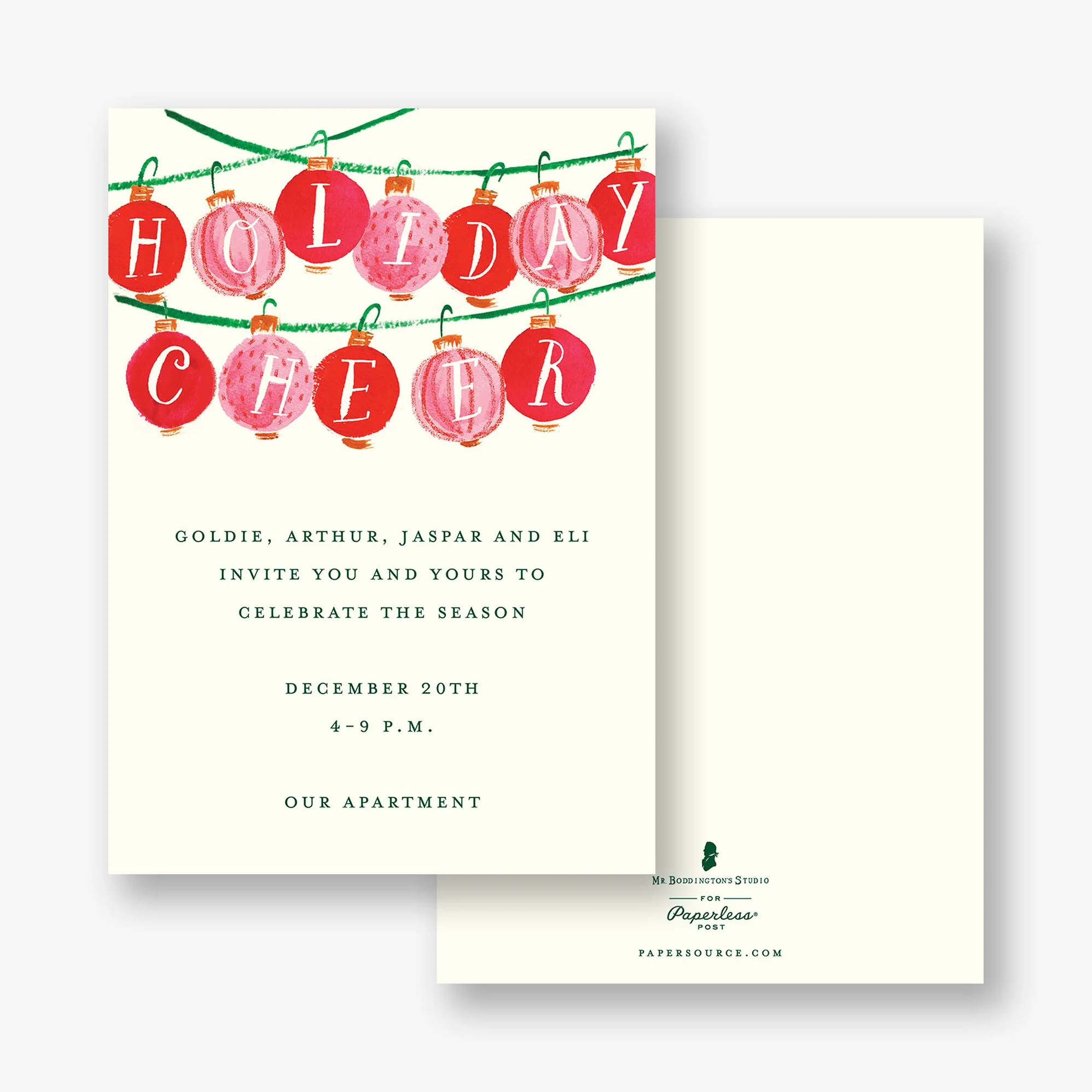 Cheery Ornaments Holiday Party Invitation - Image 2