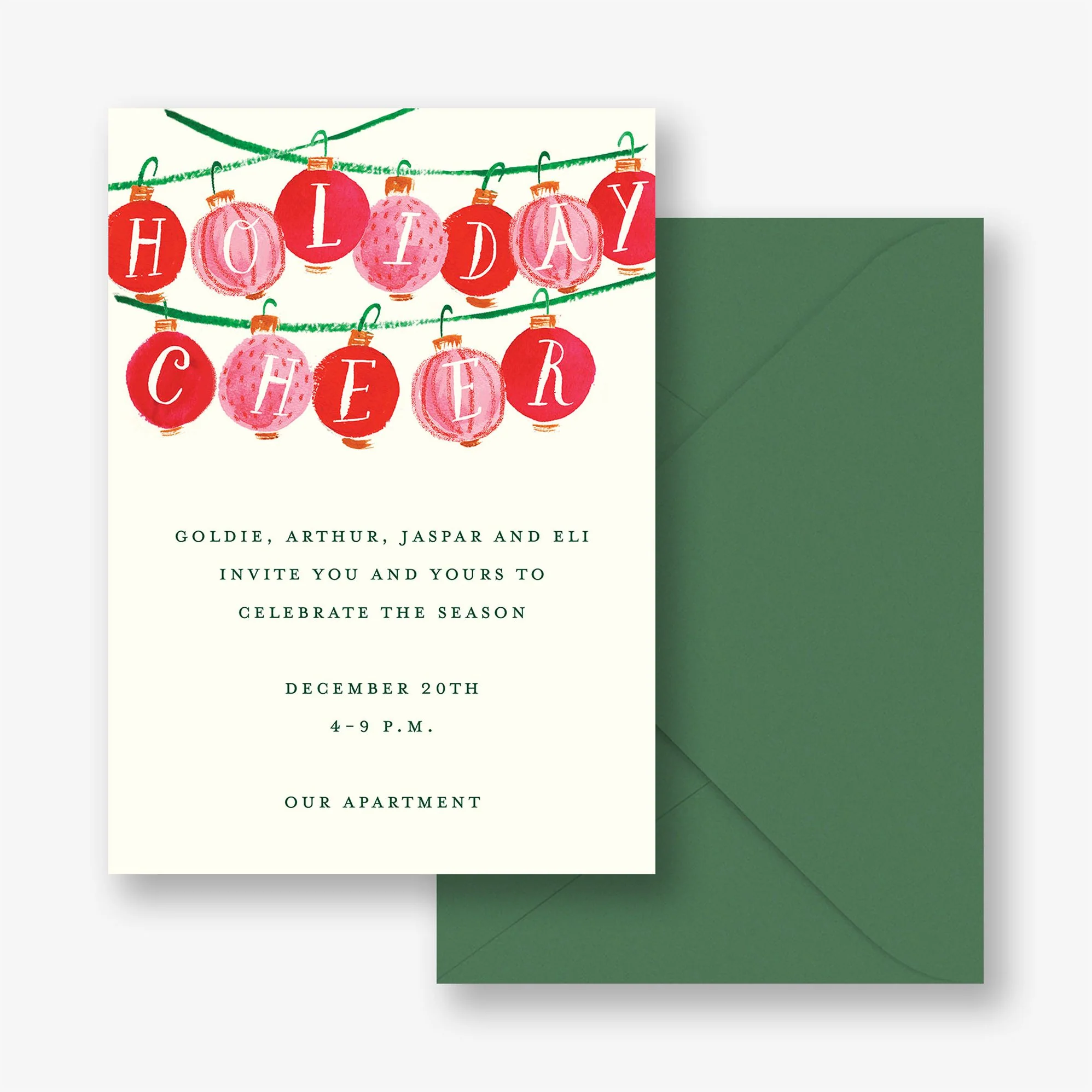 Cheery Ornaments Holiday Party Invitation - Image 3