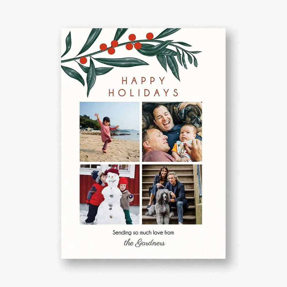 Christmas Botanical Multi Photo Card
