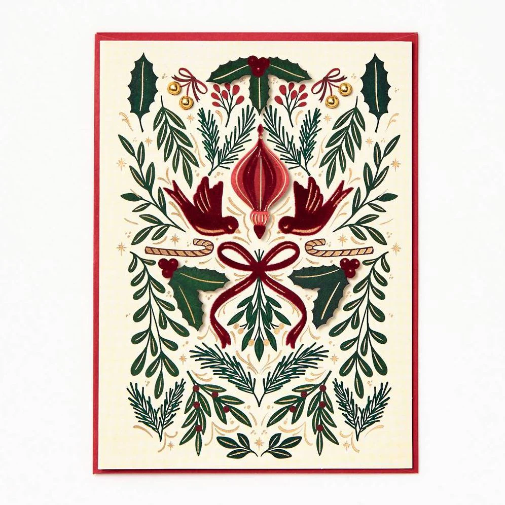 Christmas Elegant Greenery Birds Stationery Set - Image 6