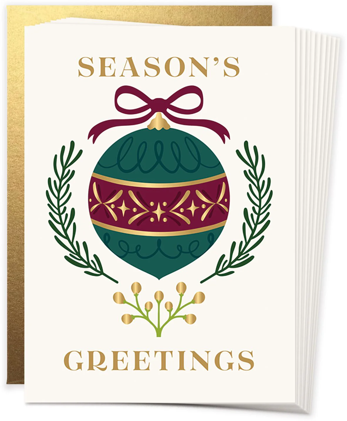 Christmas Festive Round Ornament Stationery Set - Image 2