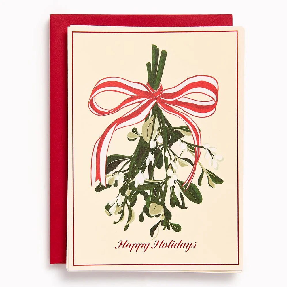 Christmas Mistletoe Bow Stationery Set