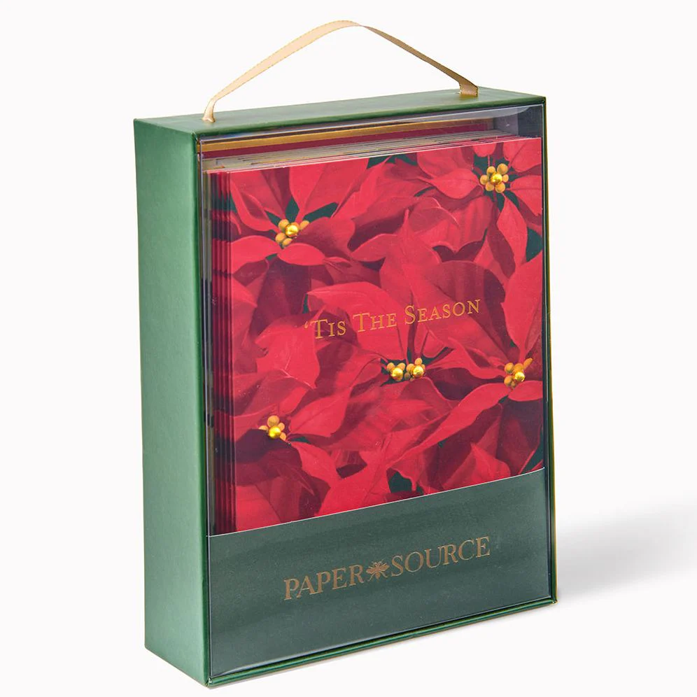 Christmas Poinsettia Stationery Set