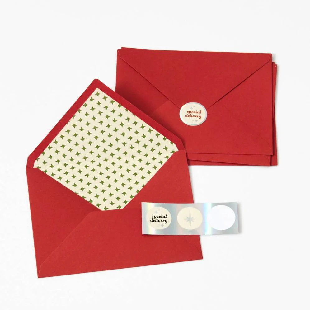 Christmas Tinsel Trees Stationery Set - Image 6