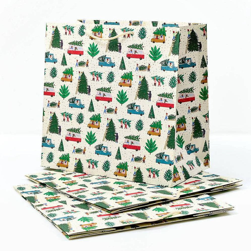 Christmas Tree Lot Large Gift Bags Set