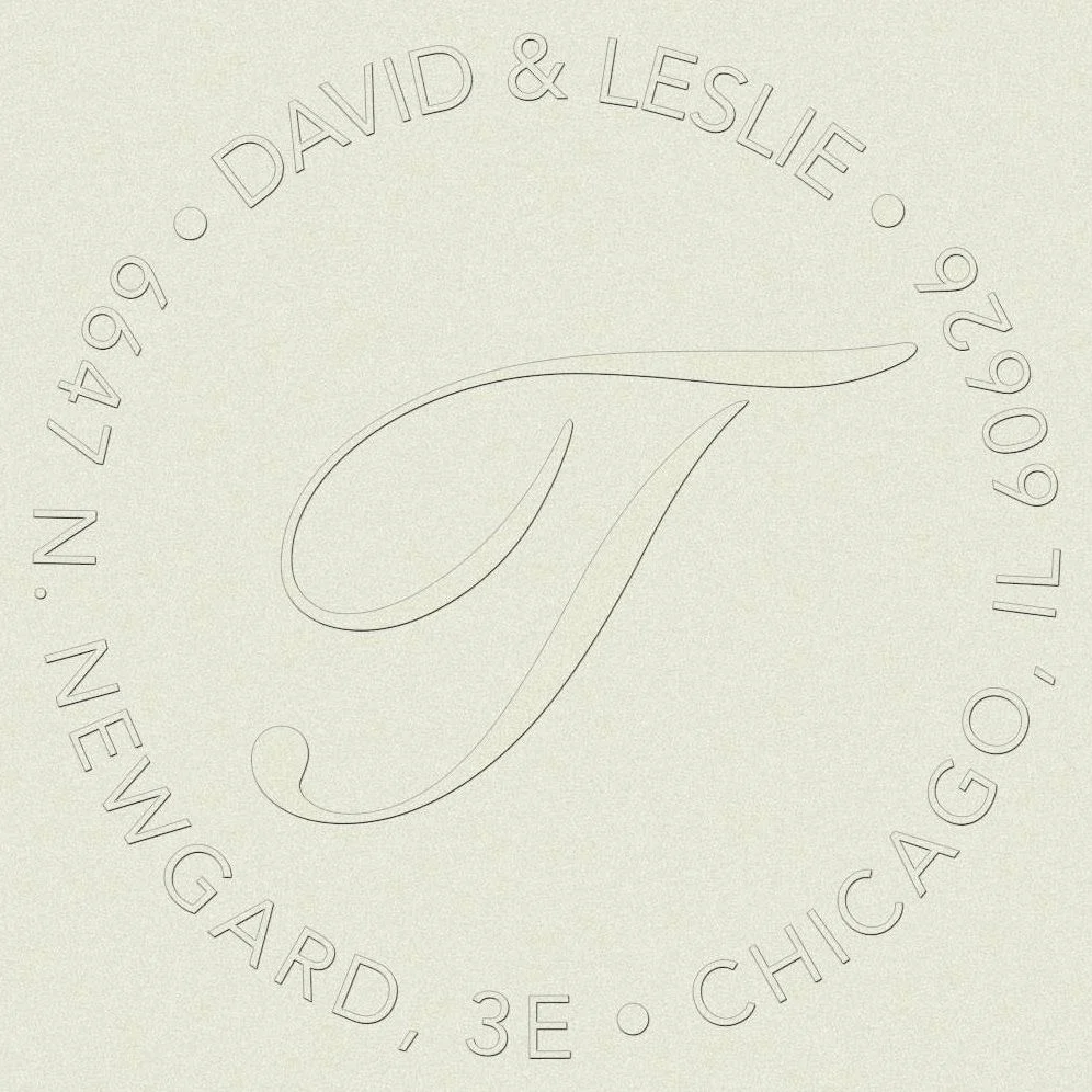 Circle Script Initial Custom Embosser Plate