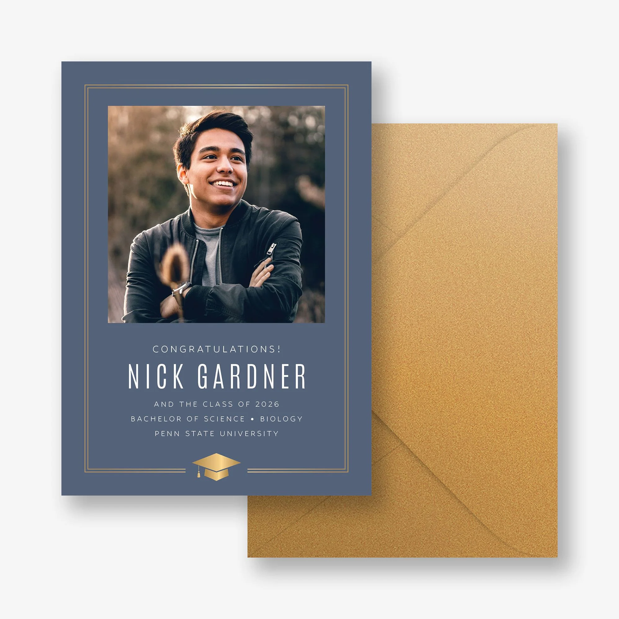 Classic Cap Foil Photo Graduation Announcement - Image 4