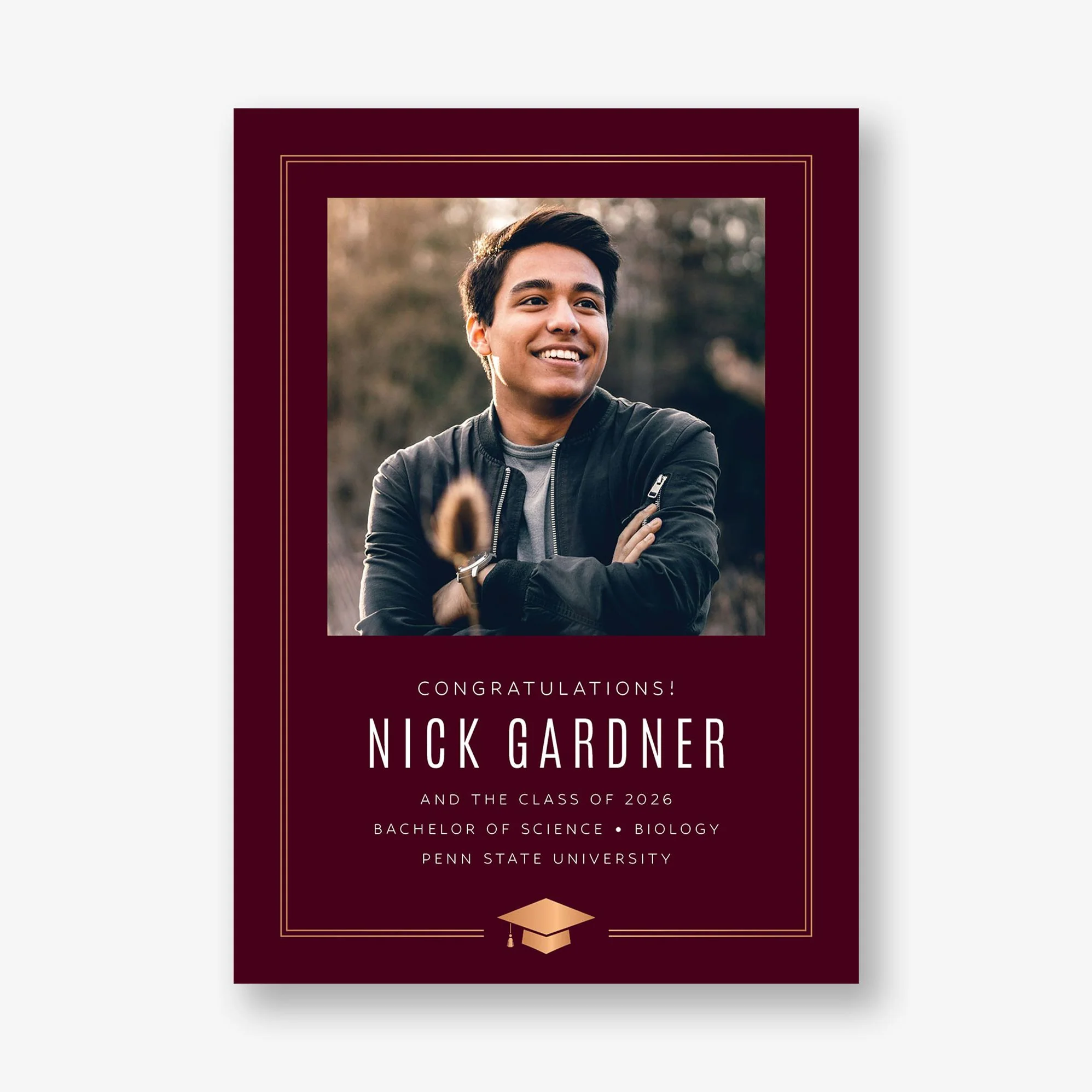 Classic Cap Foil Photo Graduation Announcement - Image 5