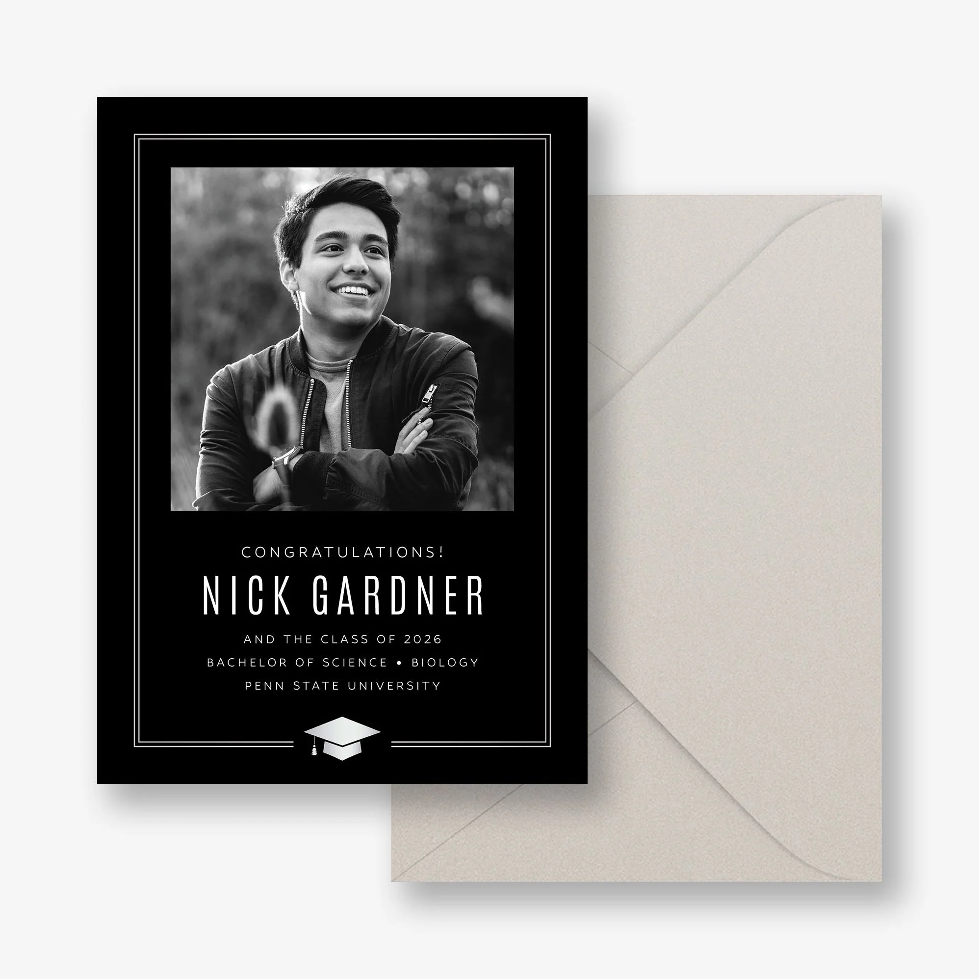 Classic Cap Foil Photo Graduation Announcement - Image 6