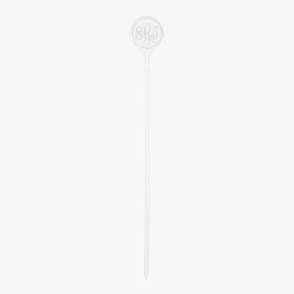 Clear Engraved Monogram Skewers