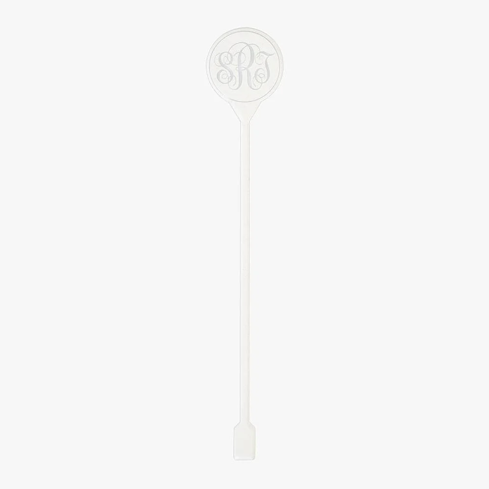 Clear Engraved Monogram Stirrers