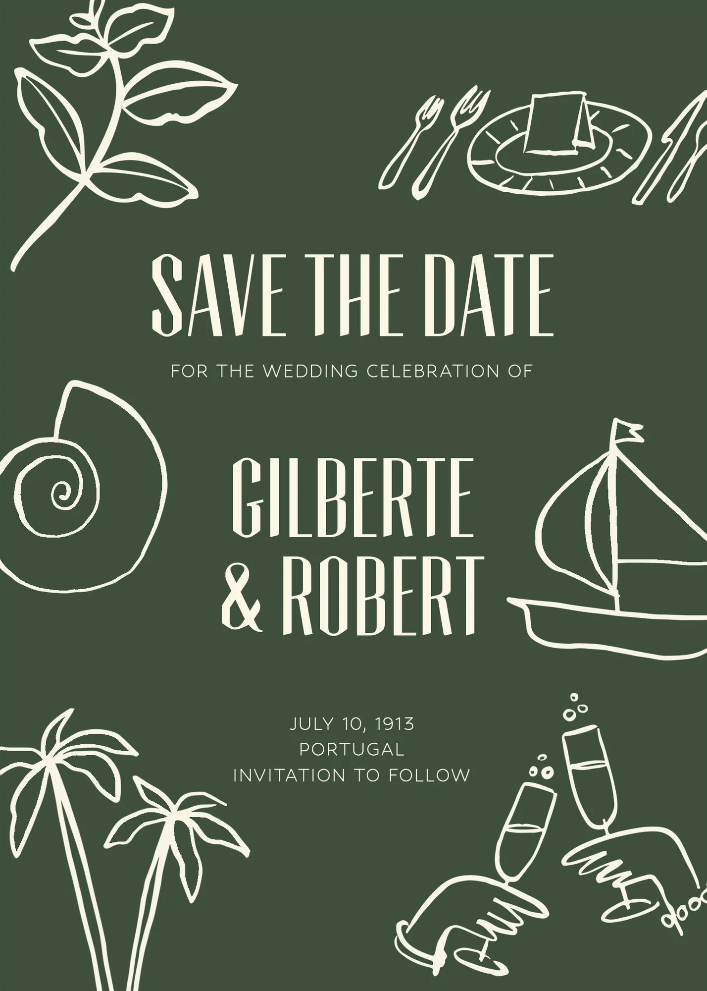 Coastal Toast on Cream Save the Date - Image 2