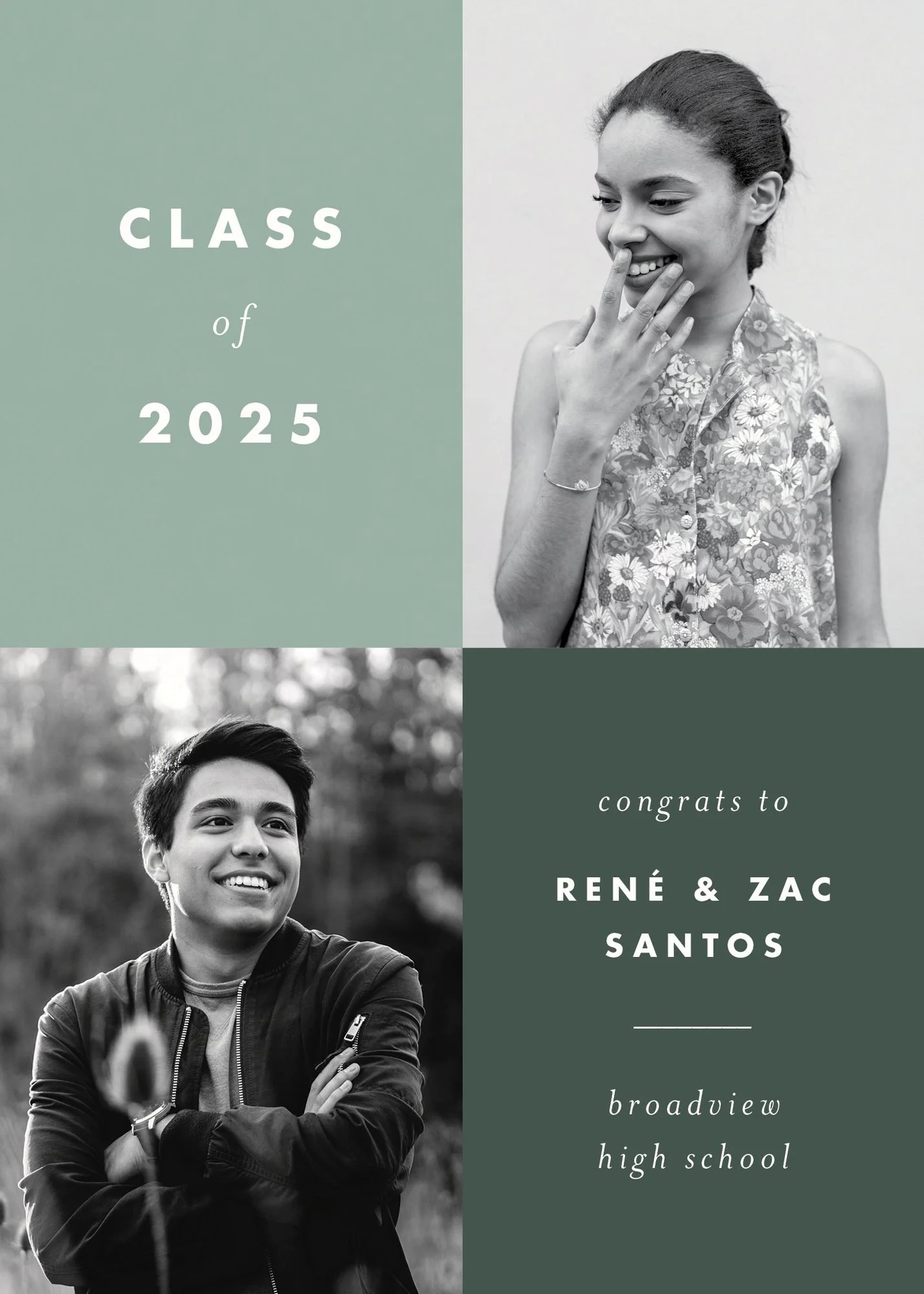 Color Blocks Dual Photo Graduation Announcement - Image 3
