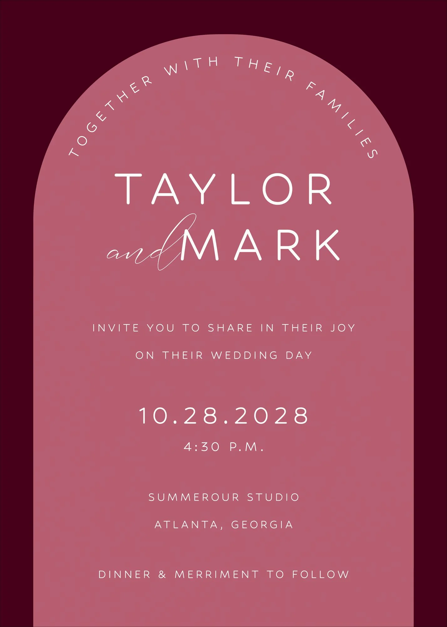Colorful Arch Wedding Invitation - Image 2