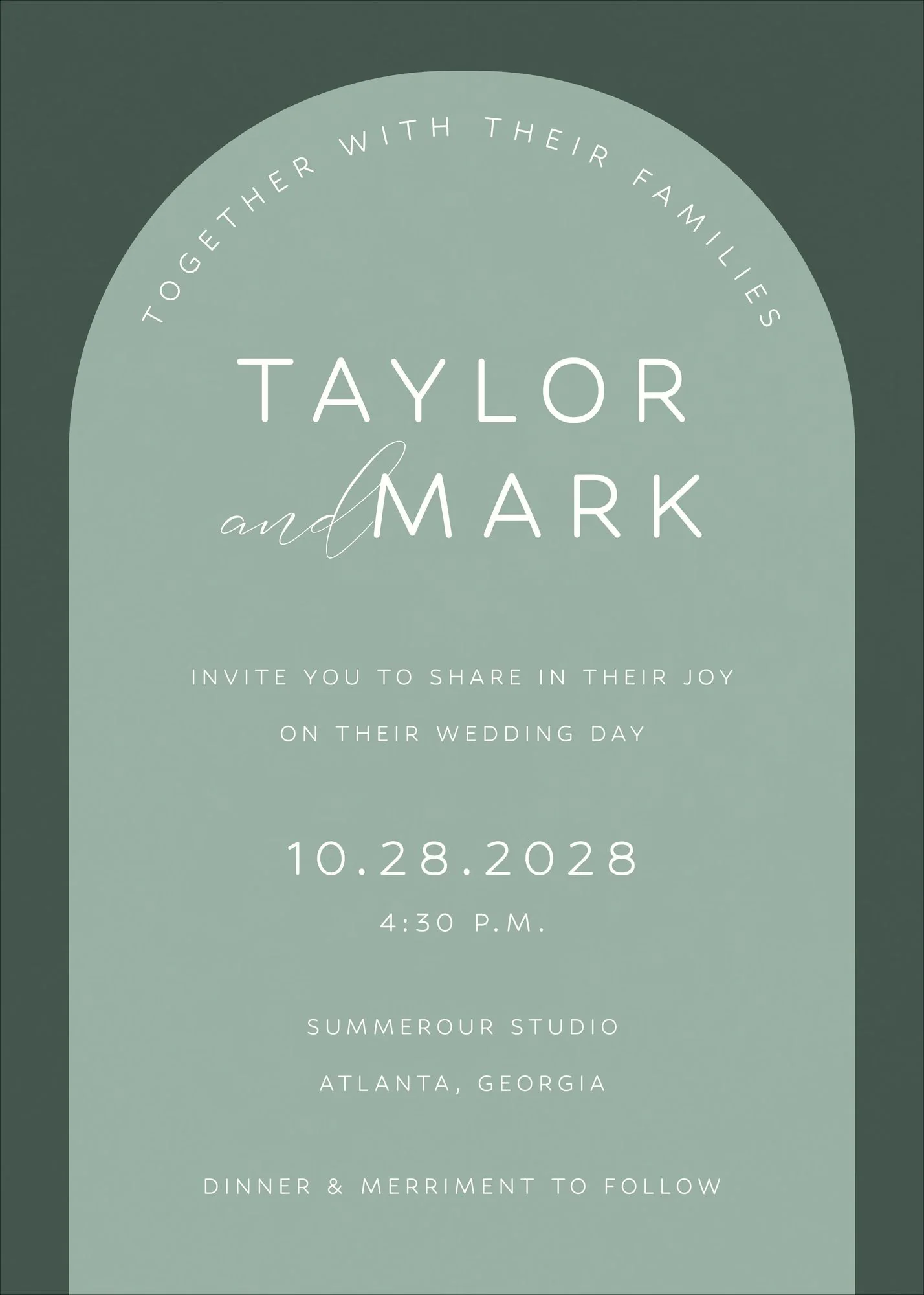 Colorful Arch Wedding Invitation - Image 3