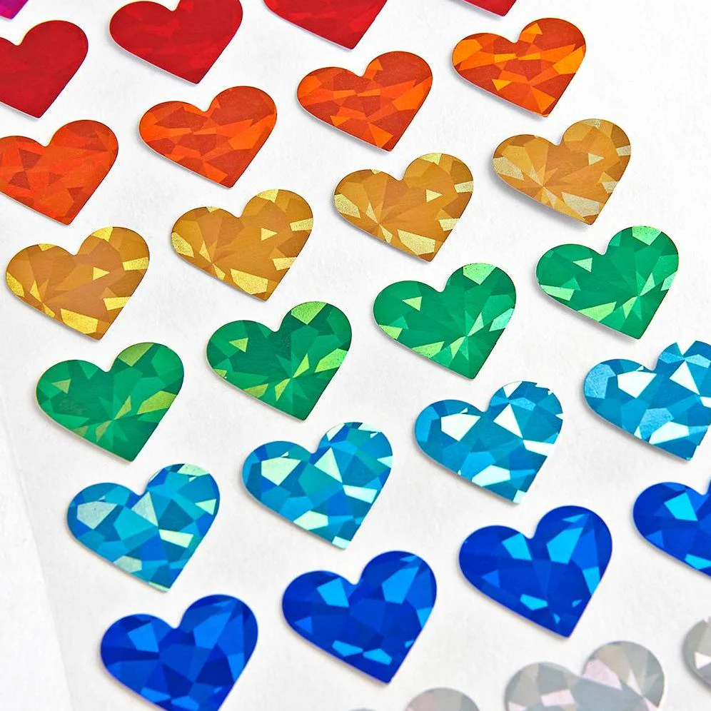 Colorful Holographic Heart Stickers - Image 2