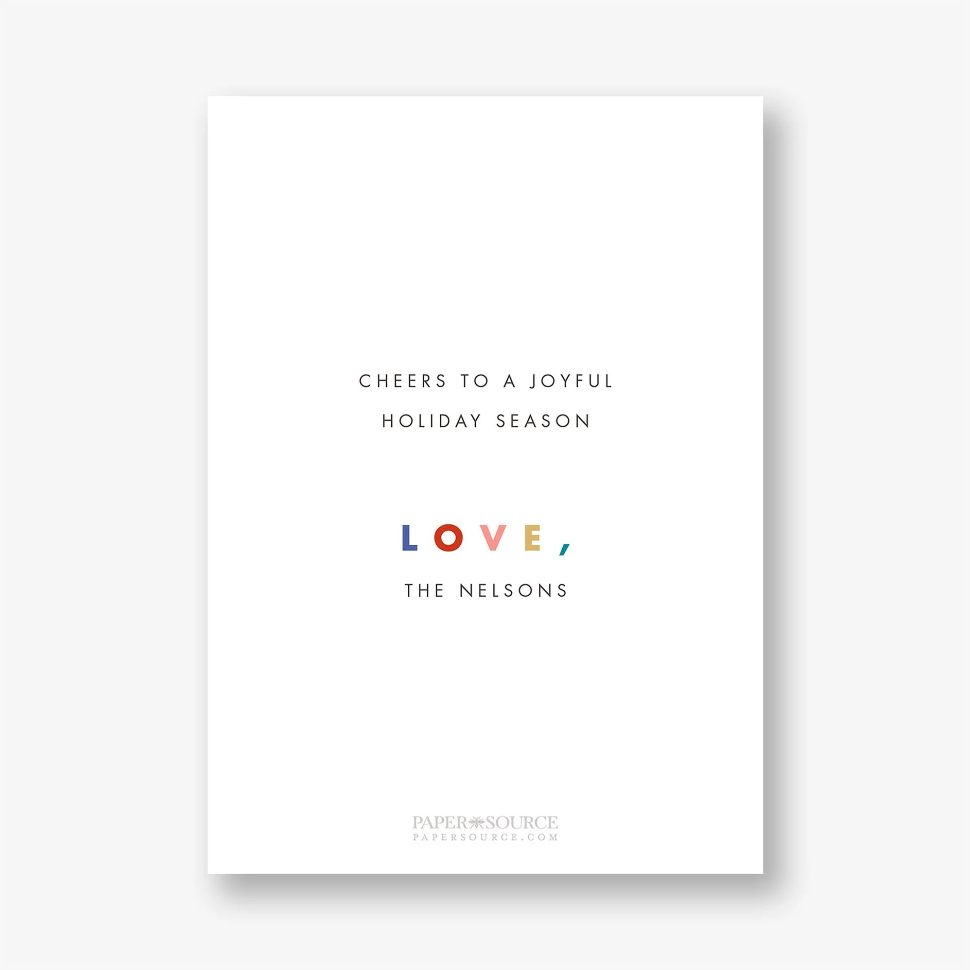 Colorful Peace Joy Love Holiday Photo Card - Image 3