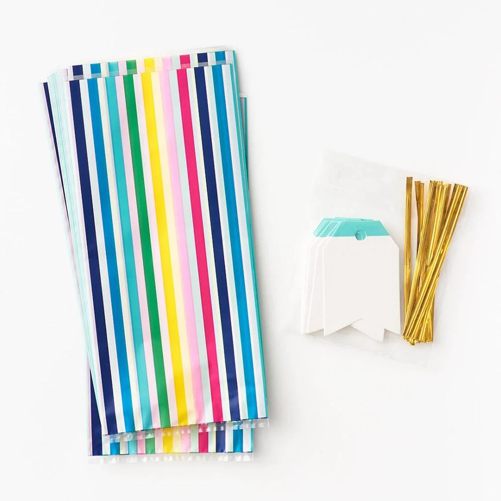 Colorful Stripe Cellophane Bags - Image 3