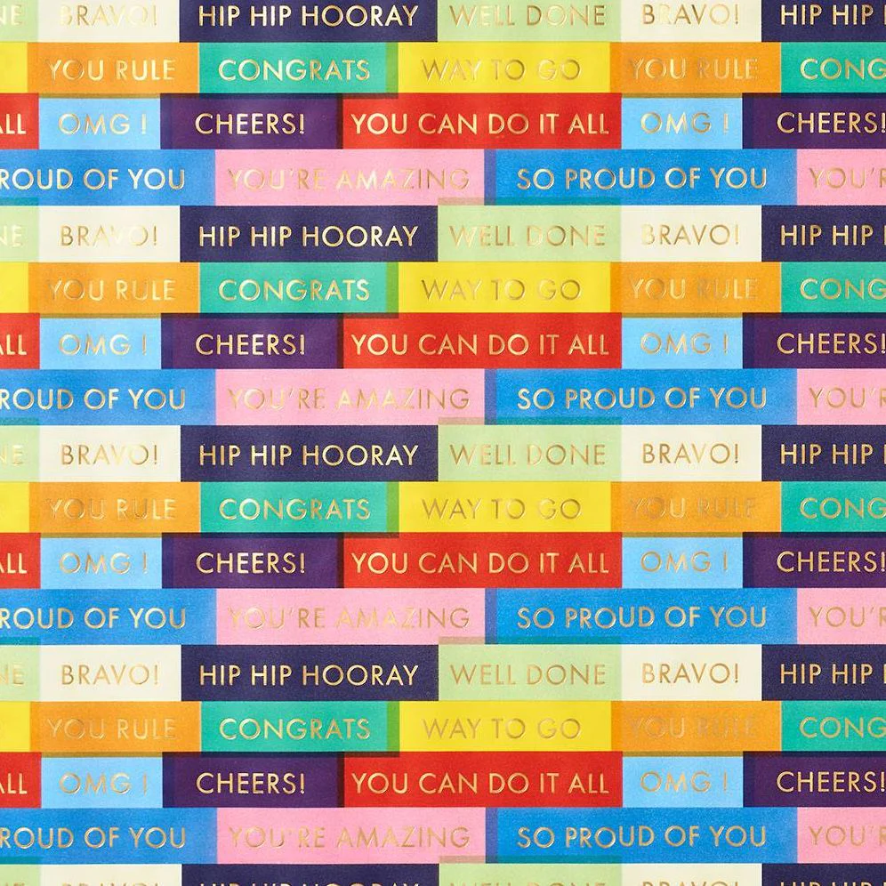Colorful Stripe Congrats Stone Wrapping Paper - Image 2