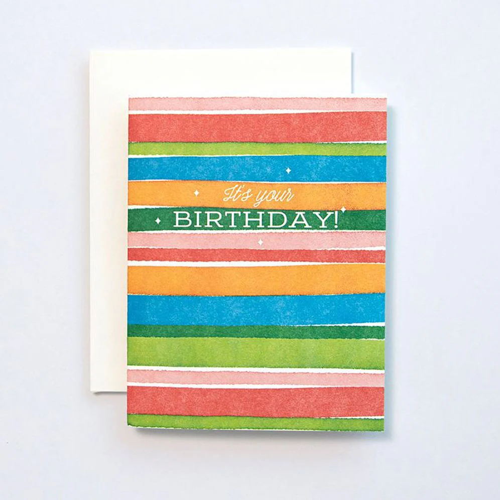 Colorful Stripes Birthday Card