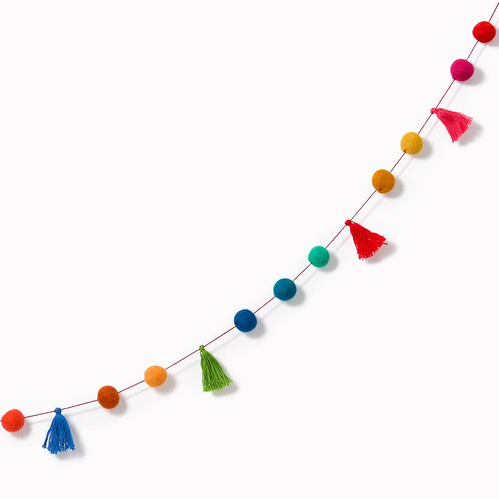 Colorful Tassel Pom Garland - Image 2