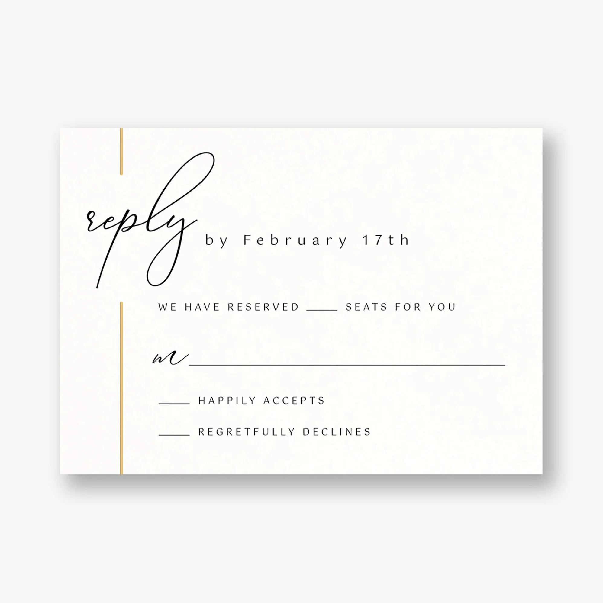 Contemporary Borderline Foil Response Card