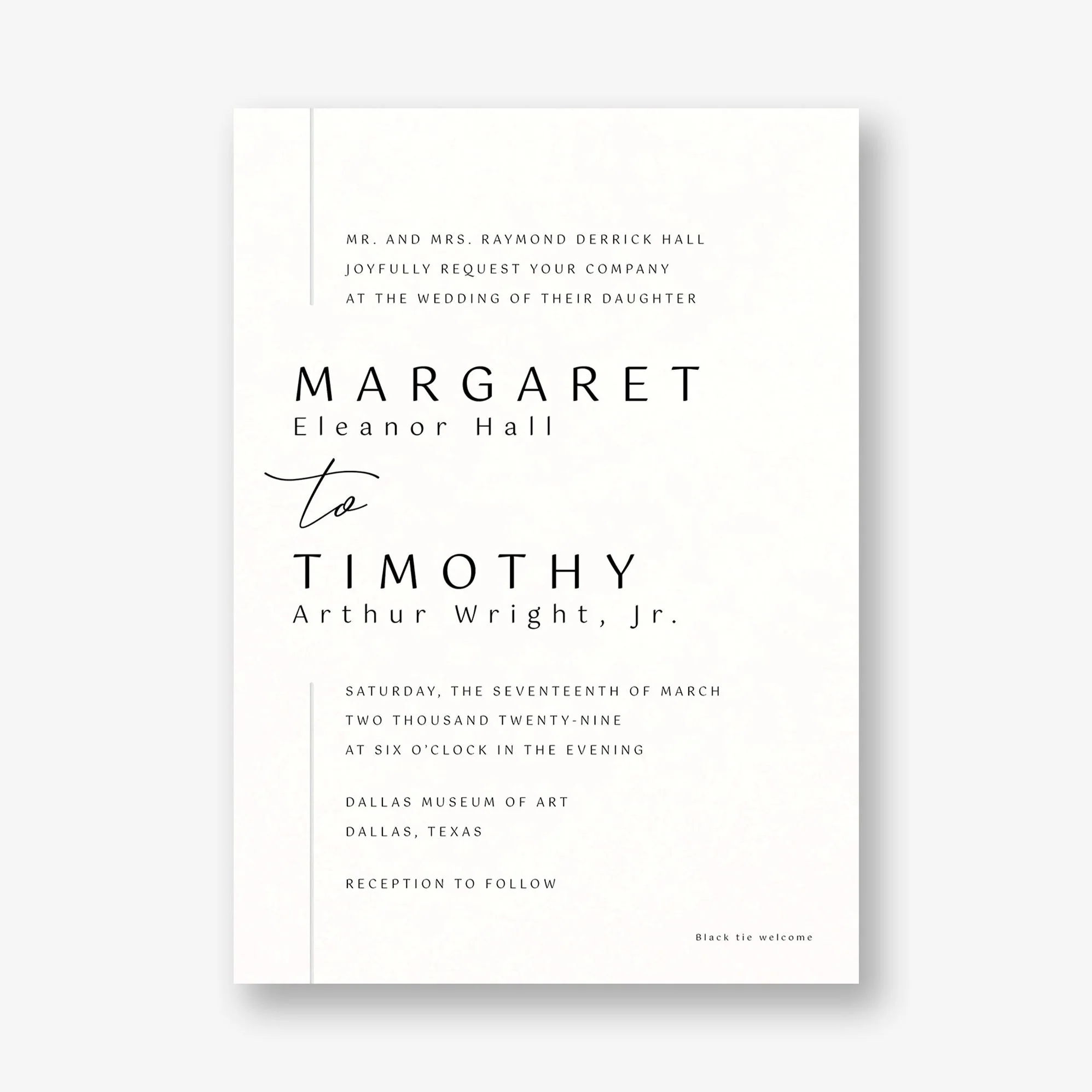 Contemporary Borderline Foil Wedding Invitation - Image 3