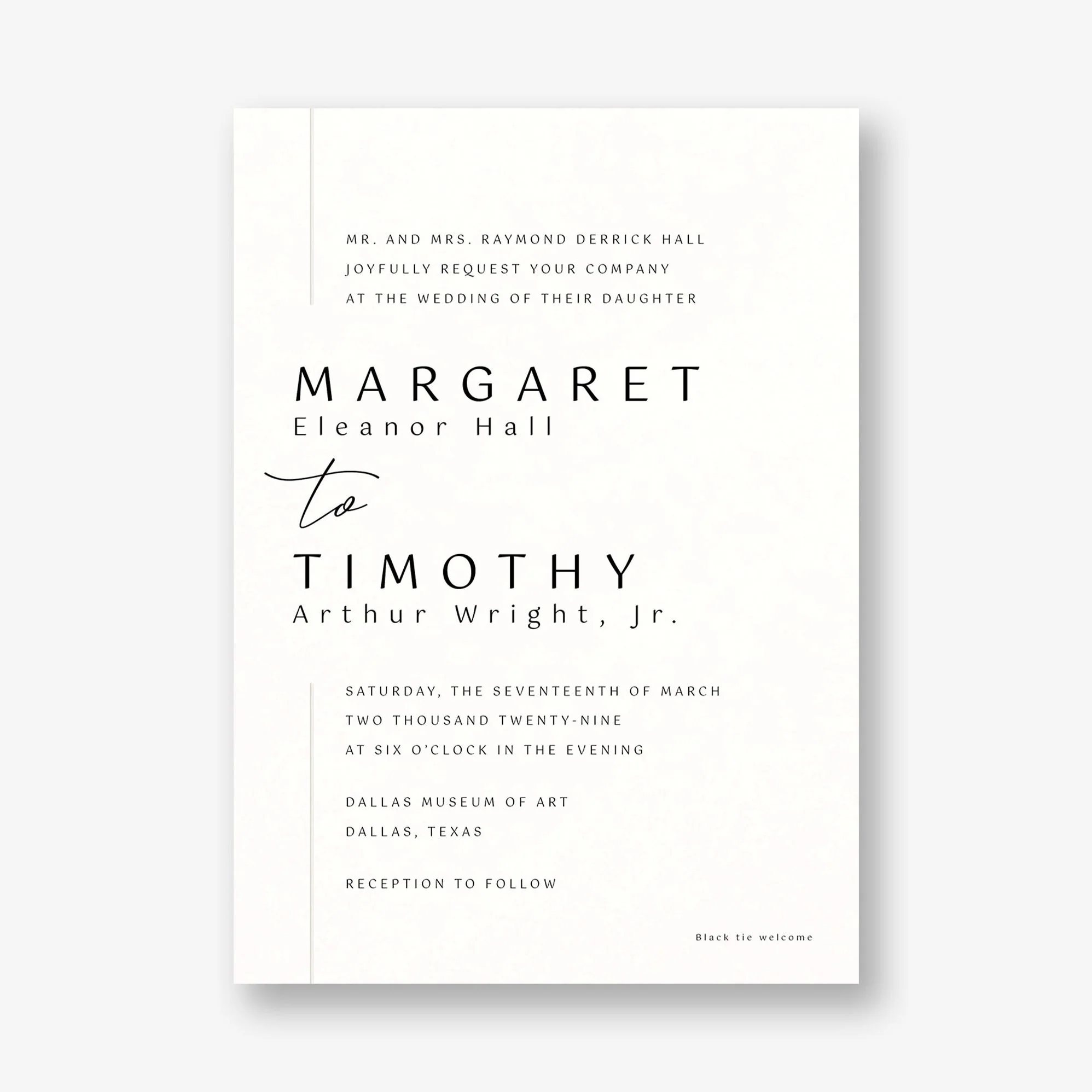 Contemporary Borderline Foil Wedding Invitation - Image 4