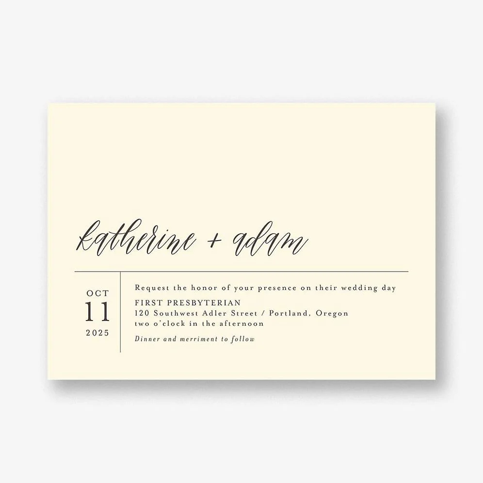 Contemporary Script Wedding Invitation