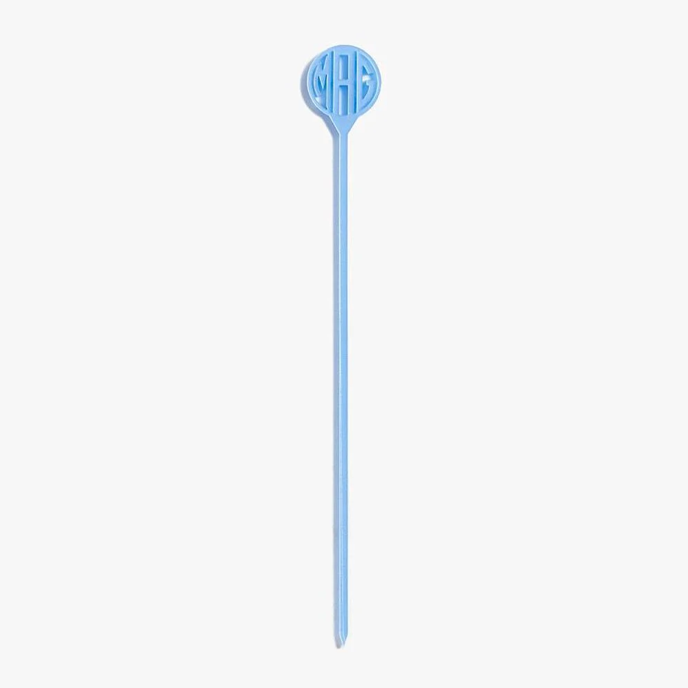 Cool Blue Laser Cut Monogram Skewers