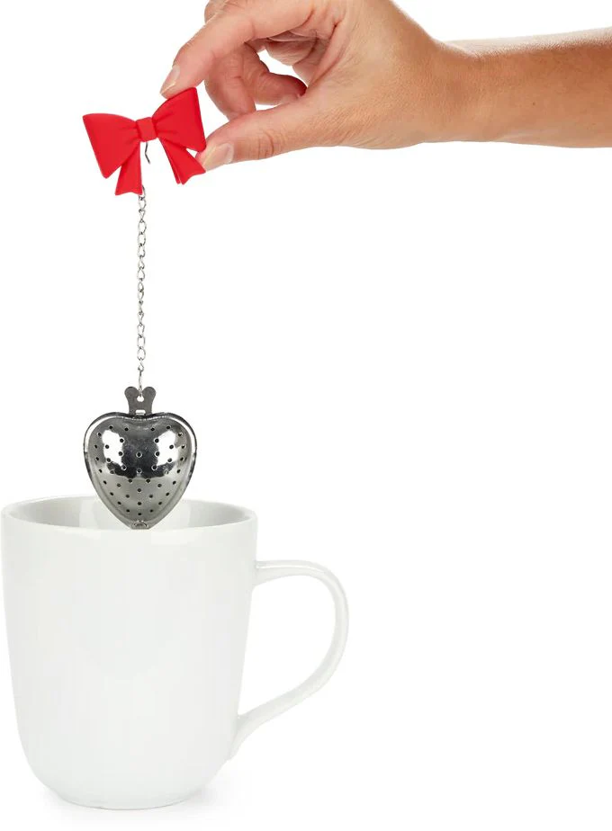 Coquette Tea Infuser with Romantic Red Bow - Image 3