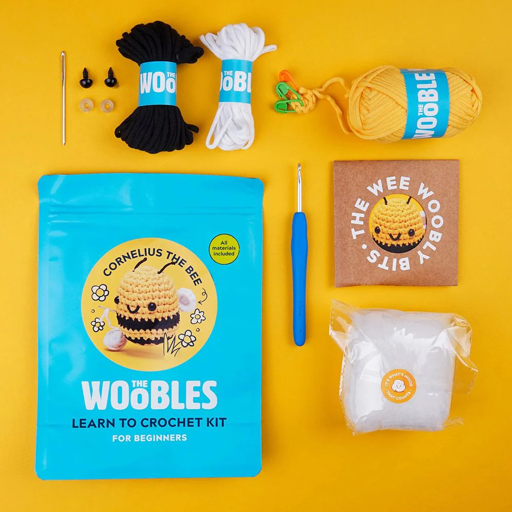 Cornelius the Bee, The Woobles Beginner Crochet Kit - Image 2