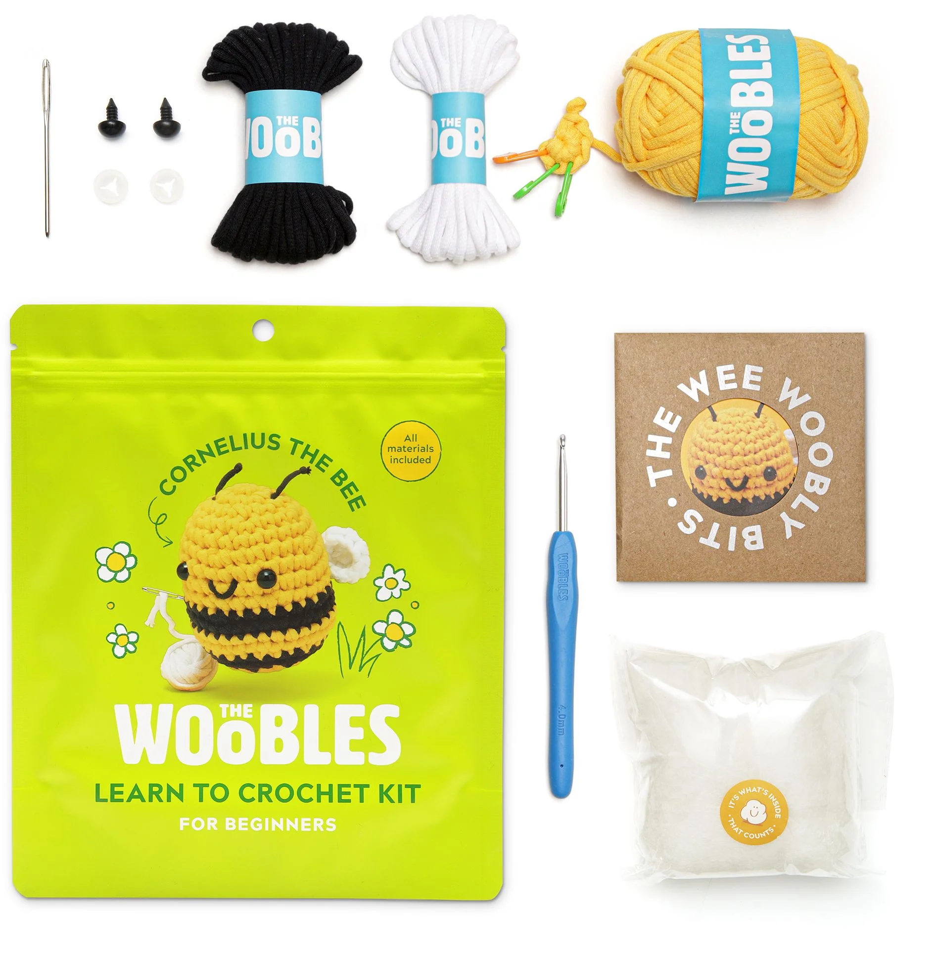 Cornelius the Bee, The Woobles Beginner Crochet Kit - Image 4