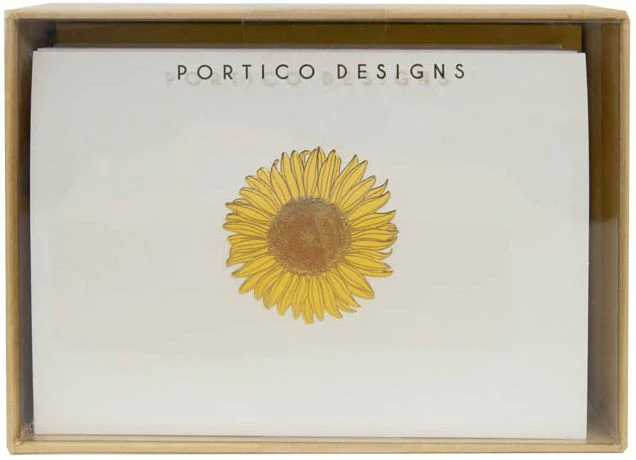 Correspondence Boxed Notecards Gold Sunflower - Image 2