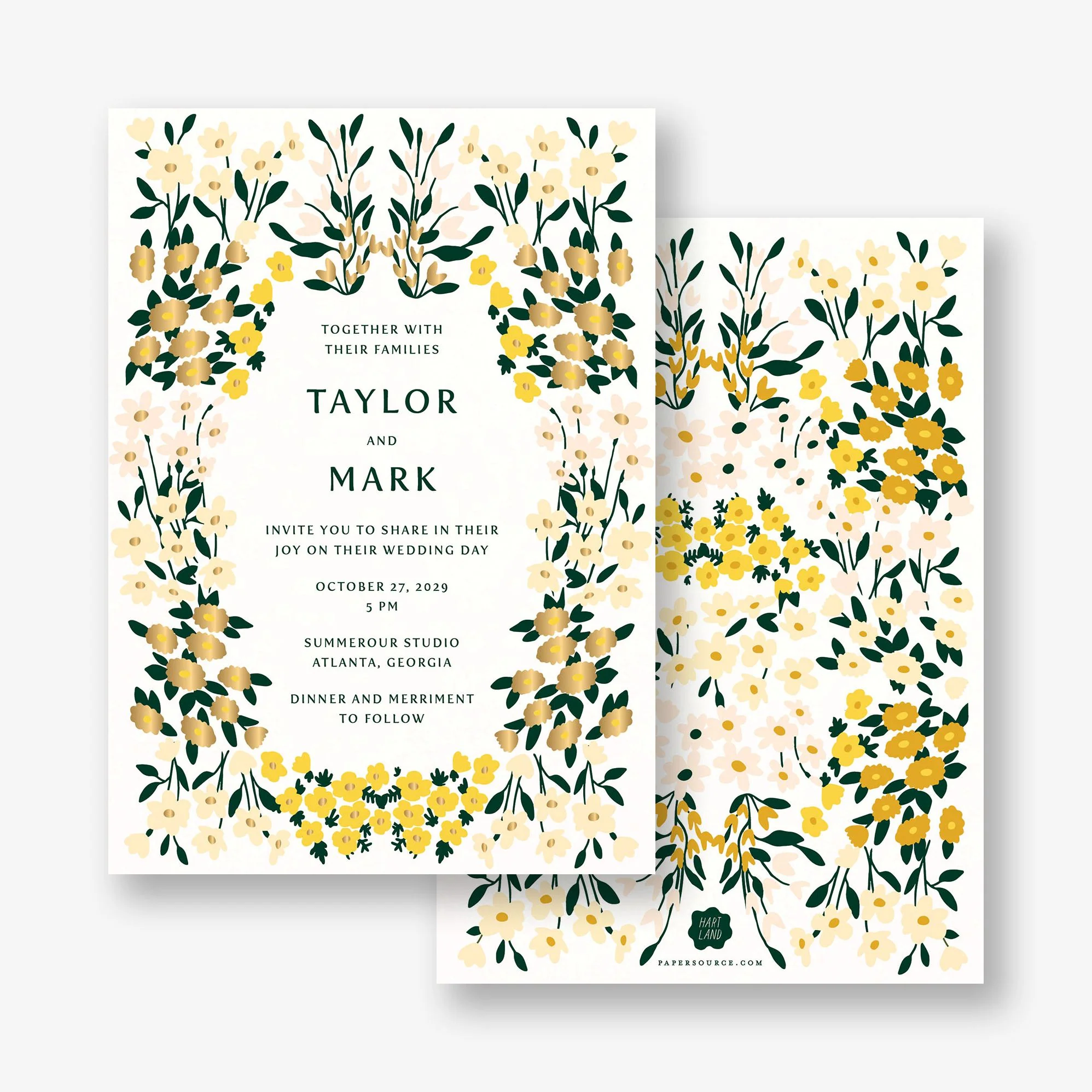 Cottage Garden Foil Wedding Invitation - Image 2