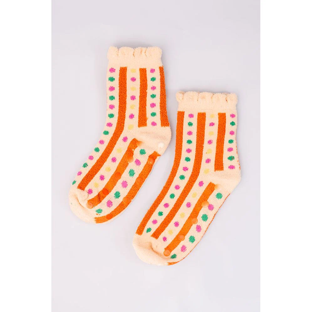 Cozy Grip Socks, Stripes and Dots - Image 2