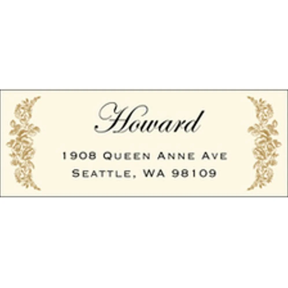 Cream Floral Border Return Address Label