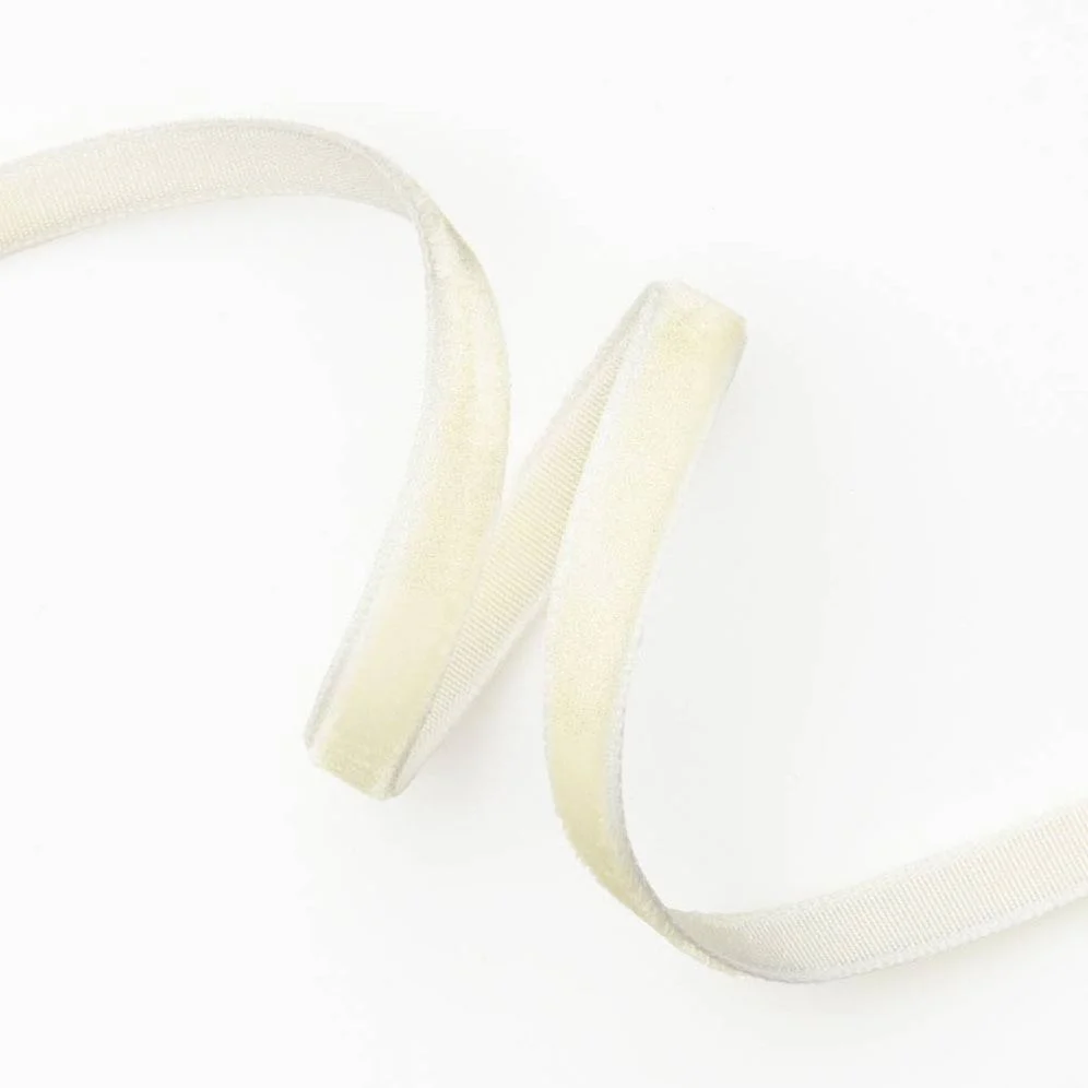Cream Velvet Ribbon 1/4" 10 YD