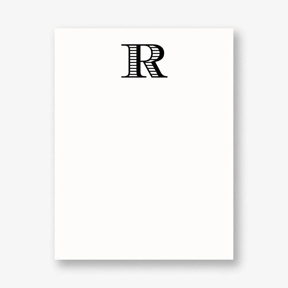 Currency Single Letter Monogram A2 Stationery