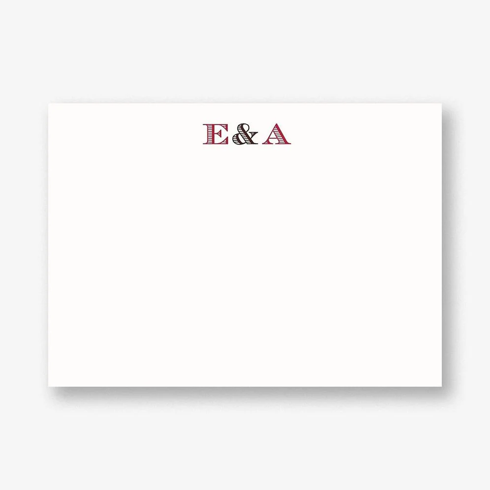 Currency Three Letter Monogram A6 Stationery