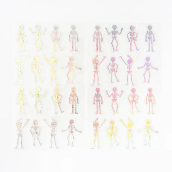 Dancing Skeleton Holographic Stickers - Image 2