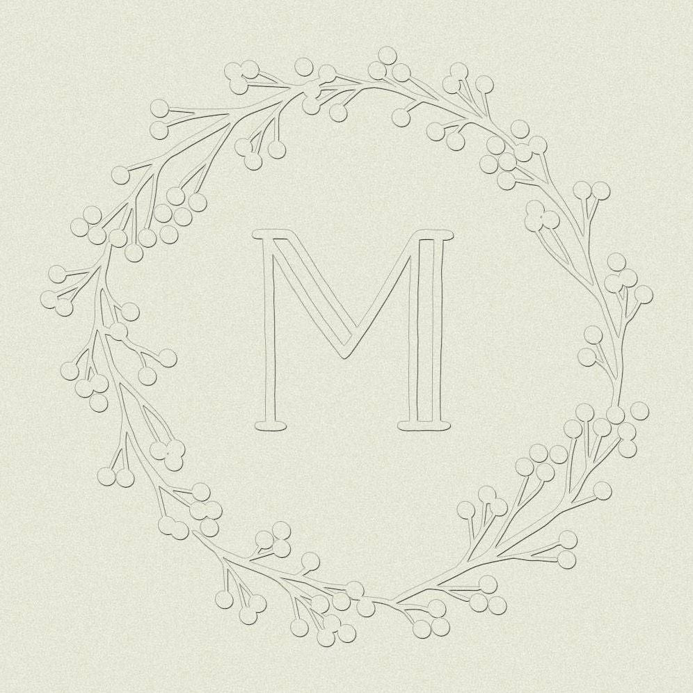 Delicate Wreath Custom Embosser Plate with Embossing Tool