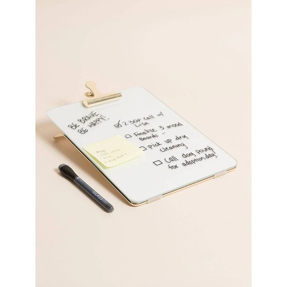 Desktop Gold Glass Dry Erase Board - Image 3