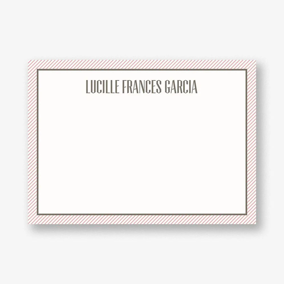 Diagonal Stripes Border A6 Stationery
